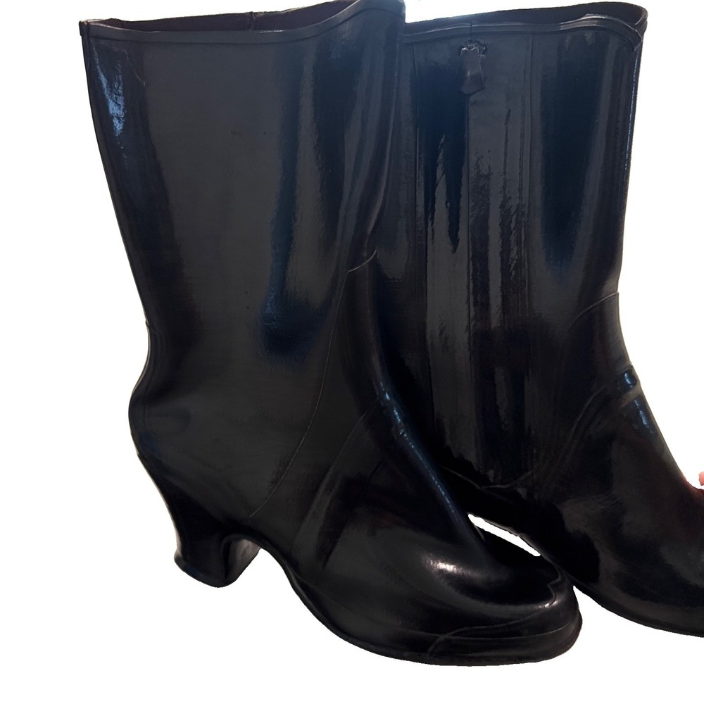 1940s Black Gaytees Size 7.5 Rain boots Rare